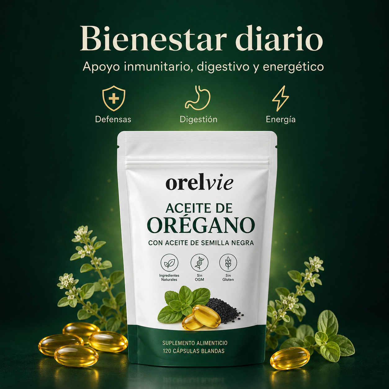 Cápsulas de aceite de orégano by Orelvie