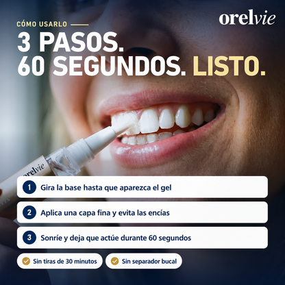 Dientes más blancos en minutos -  Lápiz blanqueador Orelvie™ Pro Gold